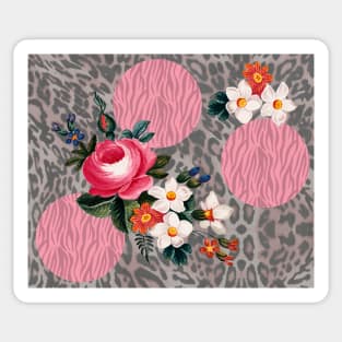 Animal Print Floral Sticker